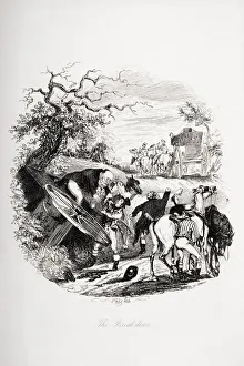 The Breakdown. Illustration From The Charles Dickens Novel The Pickwick Papers By H.K. Browne Known As Phiz The Breakdown. Illustration From The Charles Dickens Novel The Pickwick Papers By H.K. Browne Known As Phiz