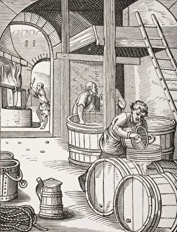 The Brewer. 19Th Century Copy Of Picture Designed And Engraved In 16Th Century By Jost Amman The Brewer. 19Th Century Copy Of Picture Designed And Engraved In 16Th Century By Jost Amman