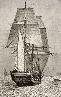 The Brig Hms Beagle From Journal Of Researches By Charles Darwin Published By Nelson & Sons 1890 The Brig Hms Beagle From Journal Of Researches By Charles Darwin Published By Nelson & Sons 1890