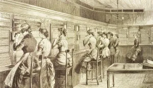 The British Telephone Exchange In London, 1883. From The Graphic September 1, 1883 The British Telephone Exchange In London, 1883. From The Graphic September 1, 1883