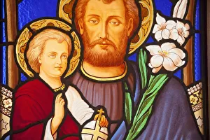 Buenos Aires, Argentina; A Stained Glass Window Depicting Jesus And A Child In Recoleta Buenos Aires, Argentina; A Stained Glass Window Depicting Jesus And A Child In Recoleta