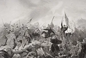 Capture Of Fort Donelson Tennessee 1862. From Painting By Alonzo Chappel Capture Of Fort Donelson Tennessee 1862. From Painting By Alonzo Chappel
