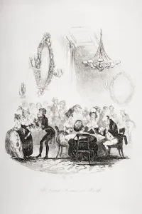 The Card Room At Bath. Illustration From The Charles Dickens Novel The Pickwick Papers By H.K. Browne Known As Phiz The Card Room At Bath. Illustration From The Charles Dickens Novel The Pickwick Papers By H.K. Browne Known As Phiz