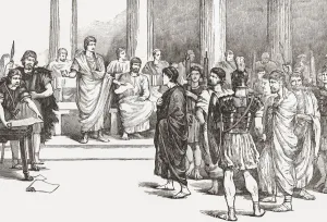 The Catilinarian conspirators before the Senate. Roman patrician Lucius Sergius Catilina, 108-62 BC The Catilinarian conspirators before the Senate. Roman patrician Lucius Sergius Catilina, 108-62 BC
