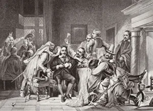 Charles I In The Guard Room Insulted By The Soldiers Of Cromwell, January 27, 1649. Engraved By H Charles I In The Guard Room Insulted By The Soldiers Of Cromwell, January 27, 1649. Engraved By H