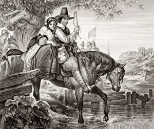 Charles Ii In Disguise Aided In His Escape By Jane Lane After The Battle Of Worcester 1651. Engraved By H Charles Ii In Disguise Aided In His Escape By Jane Lane After The Battle Of Worcester 1651. Engraved By H