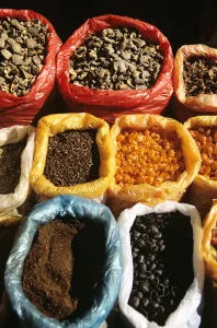 China, Lake Erhai Near Dali, Local Market At Wase, Dried Spices China, Lake Erhai Near Dali, Local Market At Wase, Dried Spices