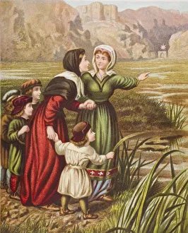Christiana And Mercy At The Slough Of Despond. From The Book The Pilgrim's Progress By John Bunyan Christiana And Mercy At The Slough Of Despond. From The Book The Pilgrim's Progress By John Bunyan