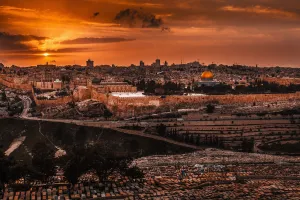 Cityscape Of Jerusalem At Sunset; Jerusalem, Israel Cityscape Of Jerusalem At Sunset; Jerusalem, Israel