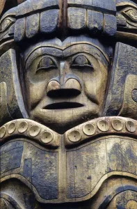 Closeup Of Tlingit Totem Pole Sitka National Historic Park Sitka Alaska Southeast Summer Closeup Of Tlingit Totem Pole Sitka National Historic Park Sitka Alaska Southeast Summer