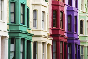 Colourful Residential Buildings In A Row, Notting Hill; London, England Colourful Residential Buildings In A Row, Notting Hill; London, England