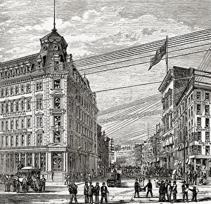 Historical Collection: Corner Broad Street Wall Street New York City