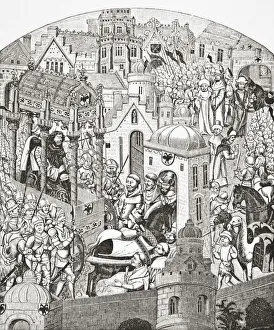 Coronation Of Charlemagne In The City Of Jerusalem. Charlemagne, Carolus Magnus Or Karolus Magnus,Charles The Great Coronation Of Charlemagne In The City Of Jerusalem. Charlemagne, Carolus Magnus Or Karolus Magnus,Charles The Great