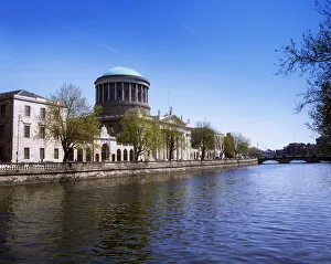 Four Courts, River Liffey, Dublin, Co Dublin, Ireland; Supreme Court In An 18Th Century Building Designed By James Four Courts, River Liffey, Dublin, Co Dublin, Ireland; Supreme Court In An 18Th Century Building Designed By James