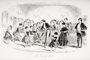 The Dancing School. Illustration By Phiz (Hablot Knight Browne) 1815-1882. From The Book Bleak House By Charles Dickens The Dancing School. Illustration By Phiz (Hablot Knight Browne) 1815-1882. From The Book Bleak House By Charles Dickens