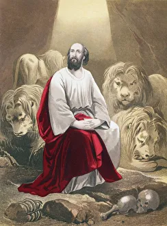 Daniel In The Lion's Den From The Holy Bible Published By William Collins, Sons, & Company In 1869 Daniel In The Lion's Den From The Holy Bible Published By William Collins, Sons, & Company In 1869
