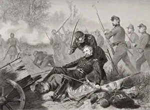 Death Of General Isaac Stevens During Attack On Chantilly Virginia 1862. From Painting By Alonzo Chappel Death Of General Isaac Stevens During Attack On Chantilly Virginia 1862. From Painting By Alonzo Chappel