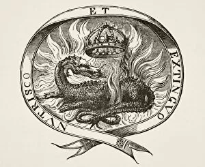 Amidst Collection: Device Of Francois I, King Of France, 1515-1547. A Salamander Amidst The Flames, With Motto