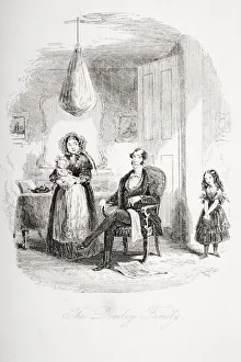 The Dombey Family. Illustration From The Charles Dickens Novel Dombey And Son By H.K. Browne Known As Phiz The Dombey Family. Illustration From The Charles Dickens Novel Dombey And Son By H.K. Browne Known As Phiz