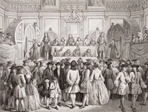 Images Dated 16th May 2006: Drawing A Lottery In Guildhall London, 1739 Engraved By J. J