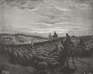 Engraving From The Dore Bible Illustrating Genesis Xiii 1 To 4 Abraham Journeying Into The Land Of Canaan By Gustave Engraving From The Dore Bible Illustrating Genesis Xiii 1 To 4 Abraham Journeying Into The Land Of Canaan By Gustave