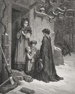Engraving Illustrating The Grasshopper And The Ant By Gustave Dore 1832-1883 French Artist And Illustrator From Engraving Illustrating The Grasshopper And The Ant By Gustave Dore 1832-1883 French Artist And Illustrator From