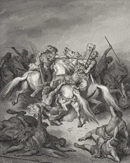 Engraving From The The Dore Bible Illustrating 2 Samuel Xxi 16 And 17 Abishai Saves The Life Of David By Gustave Dore Engraving From The The Dore Bible Illustrating 2 Samuel Xxi 16 And 17 Abishai Saves The Life Of David By Gustave Dore