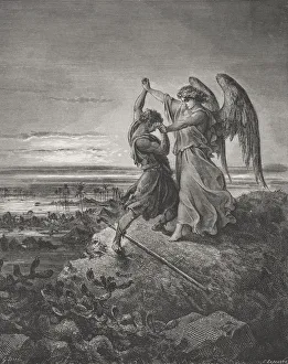Engraving From The The Dore Bible Illustrating Genesis Xxxii 24 To 32 Jacob Wrestling With The Angel By Gustave Dore Engraving From The The Dore Bible Illustrating Genesis Xxxii 24 To 32 Jacob Wrestling With The Angel By Gustave Dore