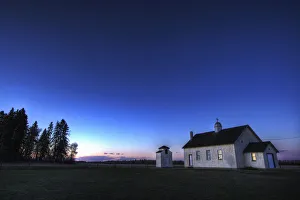 Farm House In Field At Sunset, Fort Saskatchewan, Alberta Farm House In Field At Sunset, Fort Saskatchewan, Alberta
