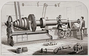 Historical Collection: Flat Bed Lathe Metal Turning Lathe 19th Century