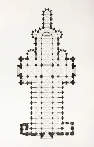 Floor Plan Of The 13Th Century Ogive Style Notre Dame Cathedral In Rouen, France Floor Plan Of The 13Th Century Ogive Style Notre Dame Cathedral In Rouen, France