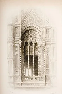 Florence Italy. Tracery From The Campanile Of Giotto. Artist John Ruskin. Engraver J.C. Armytage Florence Italy. Tracery From The Campanile Of Giotto. Artist John Ruskin. Engraver J.C. Armytage