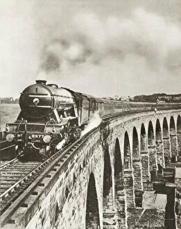 The Story Of 25 Eventful Years In Pictures Published in 1935 Collection: The Flying Scotsman On Its Non-Stop Journey Between London And Newcastle In 1927