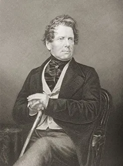 Fox Maule Ramsay, 11Th Earl Of Dalhousie And 2Nd. Lord Panmure.1801-1874. Scottish Politician. Engraved By D.J Fox Maule Ramsay, 11Th Earl Of Dalhousie And 2Nd. Lord Panmure.1801-1874. Scottish Politician. Engraved By D.J