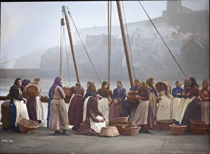 Frank Meadow Sutcliffe original photograph of fisher womed at Whitby. Hand coloured Frank Meadow Sutcliffe original photograph of fisher womed at Whitby. Hand coloured