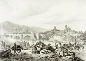 French Troops Attack Bezalu (Besalu) Girona, Spain During The Napoleonic Wars In 1808 French Troops Attack Bezalu (Besalu) Girona, Spain During The Napoleonic Wars In 1808