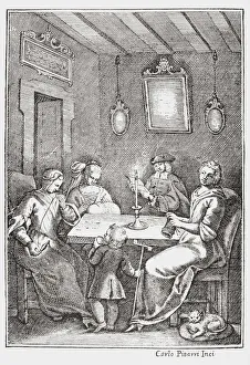 Frontspiece Of The 1742 Bolognese Edition Of The Pentamerone Of Giambattista Basile Showing The Chiaqlira Reading The Frontspiece Of The 1742 Bolognese Edition Of The Pentamerone Of Giambattista Basile Showing The Chiaqlira Reading The