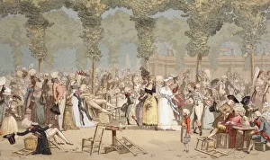 Garden On The Palais-Royal, Paris, France In The 18Th Century. From Xviii Siecle Institutions, Usages Et Costumes Garden On The Palais-Royal, Paris, France In The 18Th Century. From Xviii Siecle Institutions, Usages Et Costumes