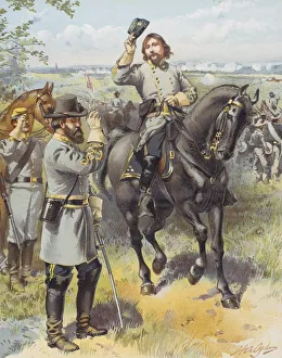 General Pickett Taking The Order To Charge From General Longstreet Battle Of Gettysburg General Pickett Taking The Order To Charge From General Longstreet Battle Of Gettysburg