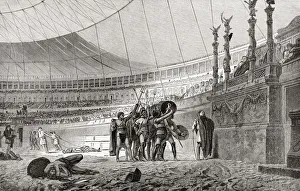 Gladiators salute the Emperor before beginning to fight. Ave Imperator, morituri te salutant - Hail Caesar Gladiators salute the Emperor before beginning to fight. Ave Imperator, morituri te salutant - Hail Caesar
