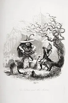 The Goblin And The Sexton. Illustration From The Charles Dickens Novel The Pickwick Papers By H.K. Browne Known As Phiz The Goblin And The Sexton. Illustration From The Charles Dickens Novel The Pickwick Papers By H.K. Browne Known As Phiz