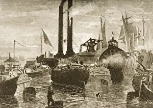 Grain Fleet In New York Harbour In 1870S. From American Pictures Drawn With Pen And Pencil By Rev Samuel Manning Circa Grain Fleet In New York Harbour In 1870S. From American Pictures Drawn With Pen And Pencil By Rev Samuel Manning Circa