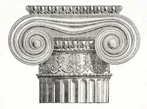 Images Dated 13th March 2011: A Greek Ionic Capital. From El Mundo Ilustrado, Published Barcelona, 1880