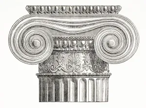 A Greek Ionic Capital. From El Mundo Ilustrado, Published Barcelona, 1880 A Greek Ionic Capital. From El Mundo Ilustrado, Published Barcelona, 1880