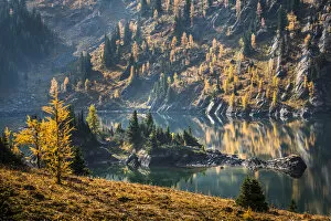 Alpine Larch Collection: Grizzly Lake in Autumn, Sunshine Meadows, Mount Assiniboine Provincial Park, British Columbia