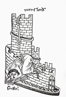 Llywelyn Collection: Gruffydd Trying To Escape From The Tower Of London In 1243, After The Drawing By Matthew Paris