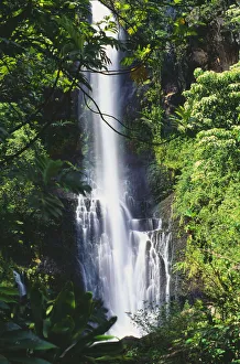 Hawaii, Maui, Wailua Falls Valley, One Large Fall And A Few Smaller Ones Hawaii, Maui, Wailua Falls Valley, One Large Fall And A Few Smaller Ones
