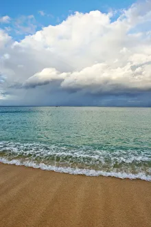 Hawaii, Oahu, Lanikai, Ocean And Clouds Over A Sandy Beach Hawaii, Oahu, Lanikai, Ocean And Clouds Over A Sandy Beach