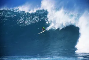 Hawaii, Oahu, North Shore, Waimea, Noah Johnson Riding Wave Hawaii, Oahu, North Shore, Waimea, Noah Johnson Riding Wave
