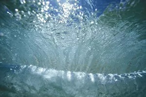 Images Dated 17th October 2003: Hawaii, Sunlight Glistening Through A Wave Curl From Underwater